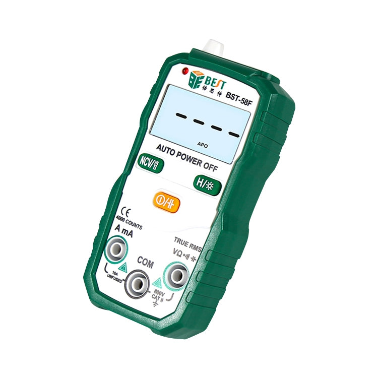 MEJOR BST-58F Multímetro de rango automático completo sin cambio Identificación inteligente Multímetro digital Mini instrumento eléctrico para el hogar