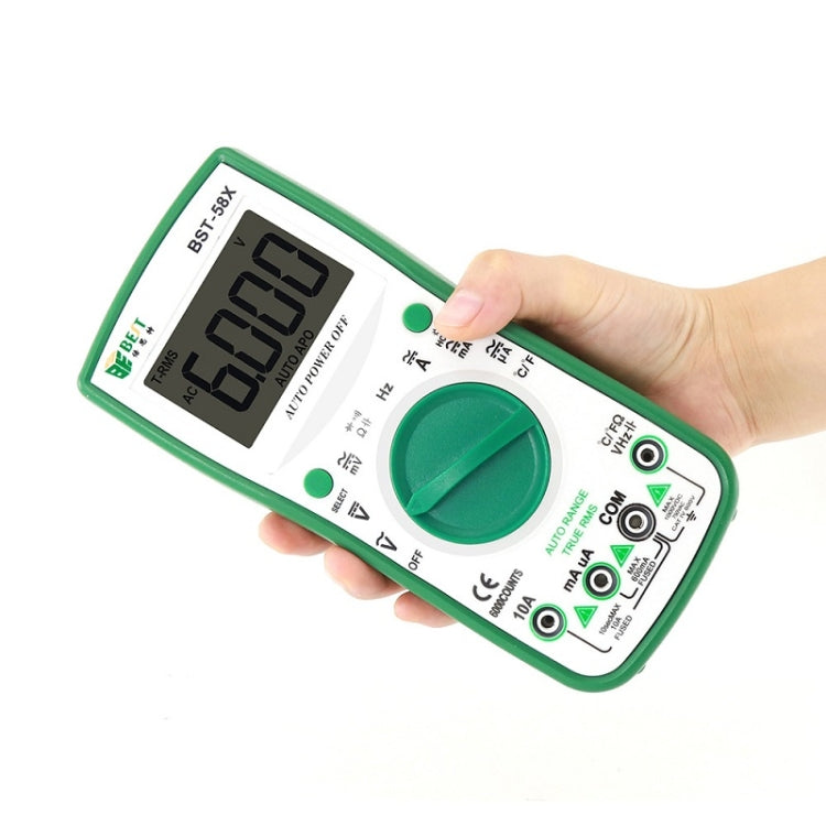 MEJOR BST-58X Multímetro digital multifunción Rango automático Pantalla semi retroiluminada de cuatro posiciones Inteligente anti quemaduras