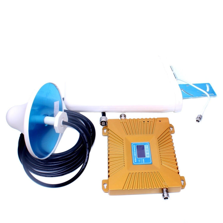 GSM900 / WCDMA2100 Mini repetidor de señal LCD para teléfono móvil con antena periódica logarítmica, GSM900 / WCDMA2100