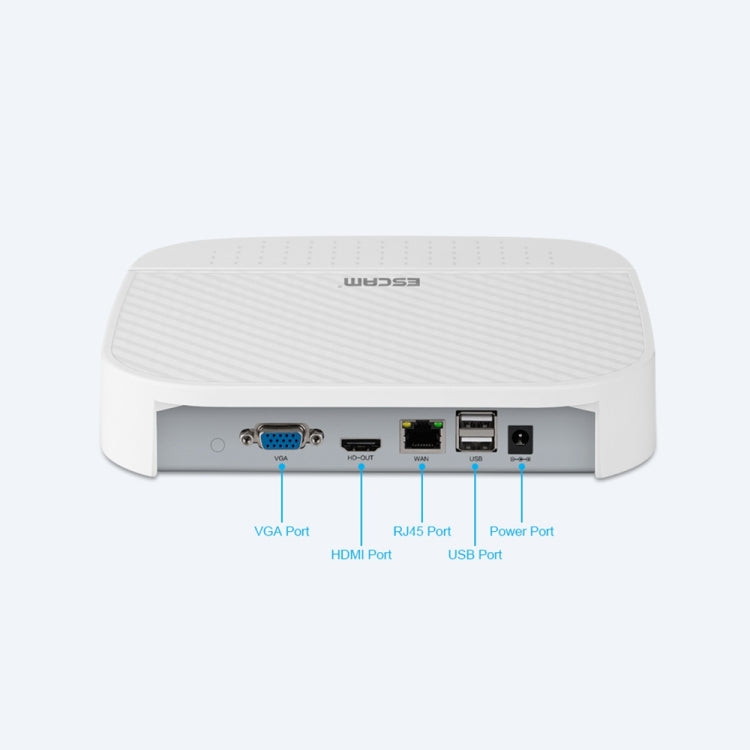ESCAM PVR204 1080P 4CH+2CH ONVIF NVR Grabador de vídeo digital con canal en la nube de 2CH para sistema de cámara IP, PVR204
