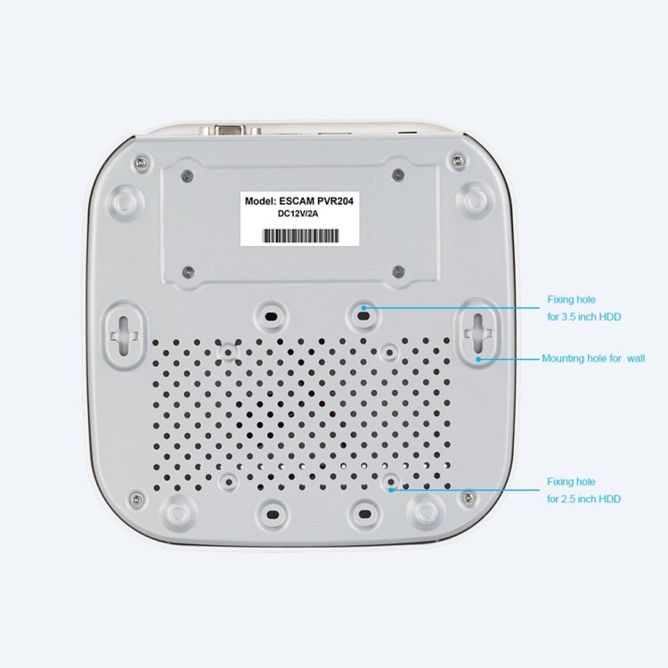 ESCAM PVR204 1080P 4CH+2CH ONVIF NVR Grabador de vídeo digital con canal en la nube de 2CH para sistema de cámara IP, PVR204
