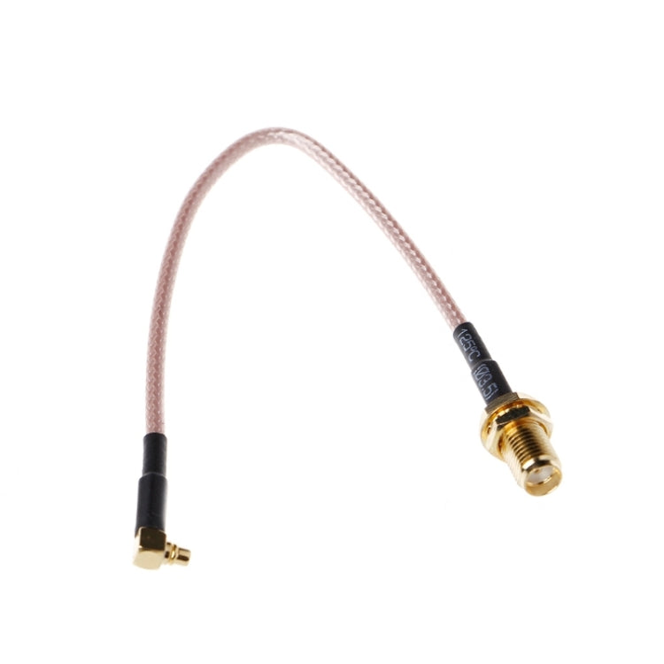 Cable trenzado RG316 SMA hembra a MMCX macho en ángulo recto, longitud: 15 cm