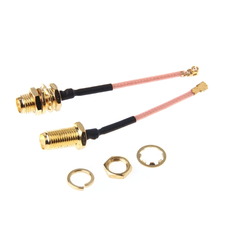 5 PCS RG178 Ufl / IPX / IPEX a SMA Cable trenzado adaptador hembra, Longitud: 5 cm, 5cm