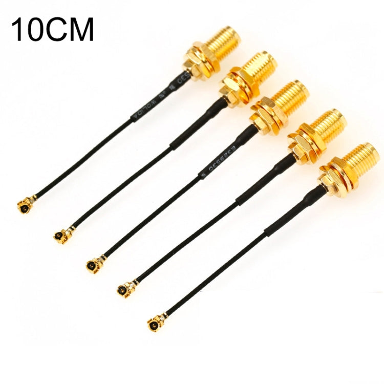 5 PCS / Set RG178 Ufl / IPX / IPEX a SMA Cable trenzado adaptador hembra, Longitud: 10 cm, 10cm