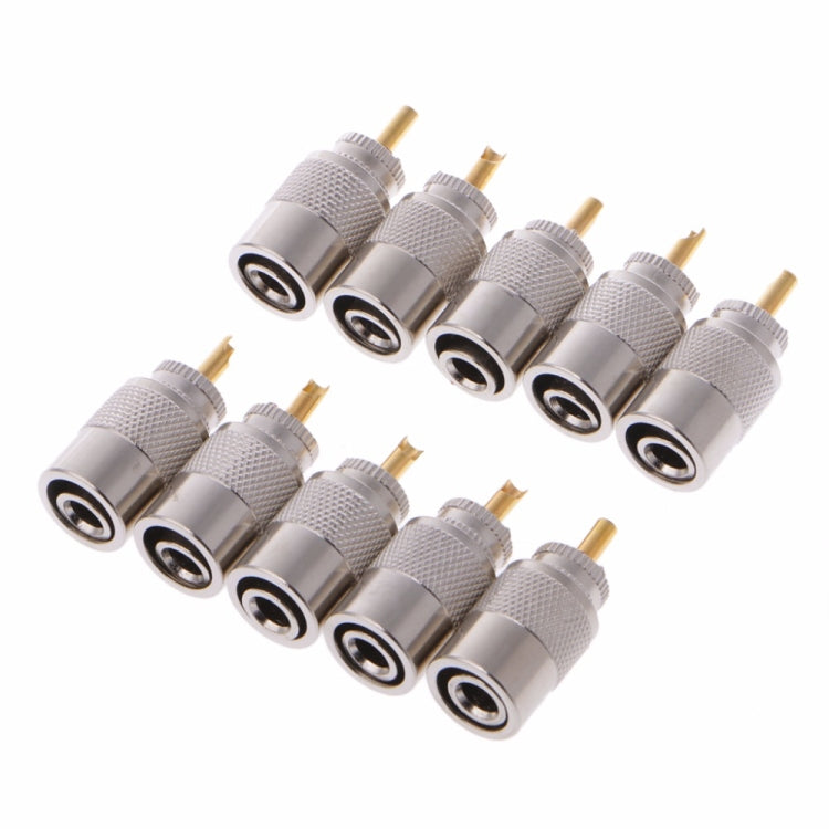 10 PCS Conector UHF Enchufes PL-259 Soldadura macho para cable coaxial RG8X