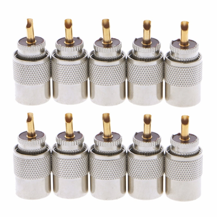 10 PCS Conector UHF Enchufes PL-259 Soldadura macho para cable coaxial RG8X