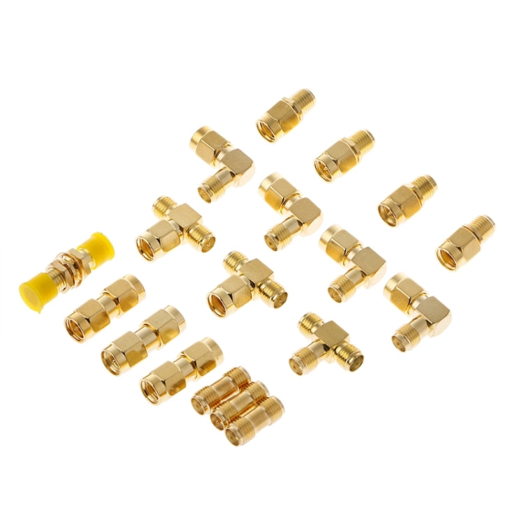 18 unids/set SMA macho hembra conector Kit antena enchufe convertidor adaptador Coaxial conjunto