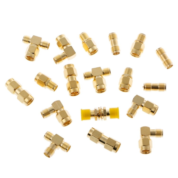 18 unids/set SMA macho hembra conector Kit antena enchufe convertidor adaptador Coaxial conjunto