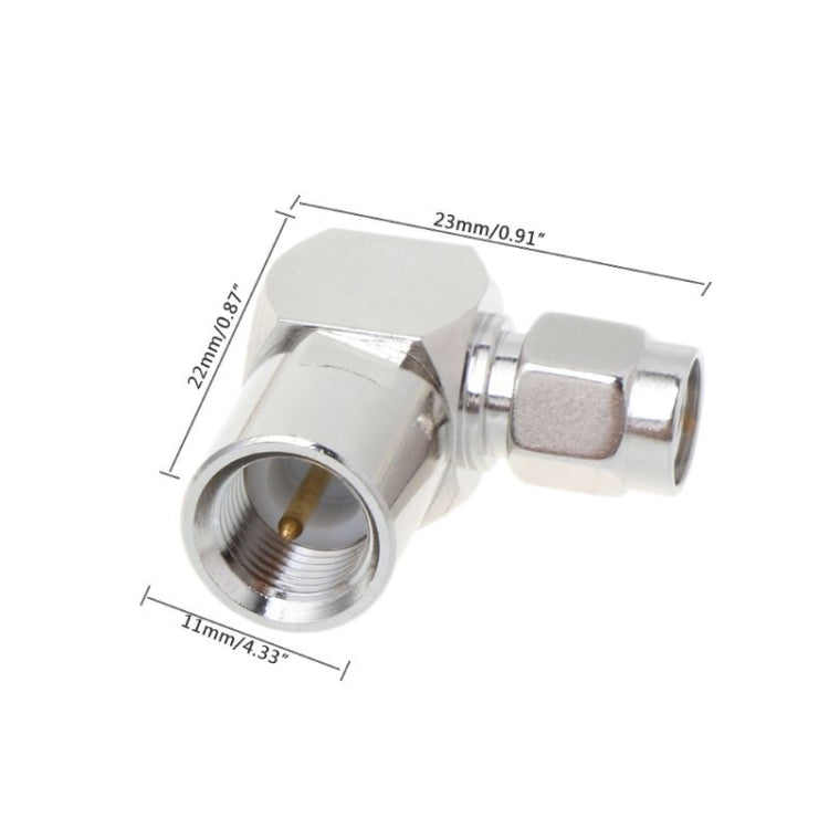 Ambos SMA macho a FME RF conector de ángulo recto adaptador plegado para Cable Coaxial