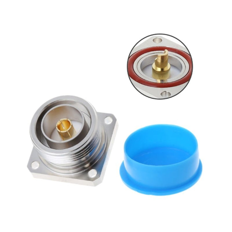 Conector central L29 7/16 Din hembra Jack con adaptador Coaxial RF de copa de soldadura de cubierta de brida de 4 agujeros