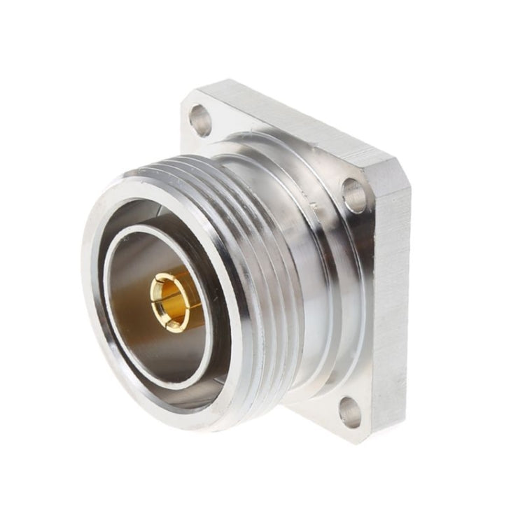 Conector central L29 7/16 Din hembra Jack con adaptador Coaxial RF de copa de soldadura de cubierta de brida de 4 agujeros