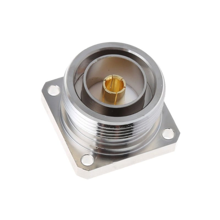 Conector central L29 7/16 Din hembra Jack con adaptador Coaxial RF de copa de soldadura de cubierta de brida de 4 agujeros