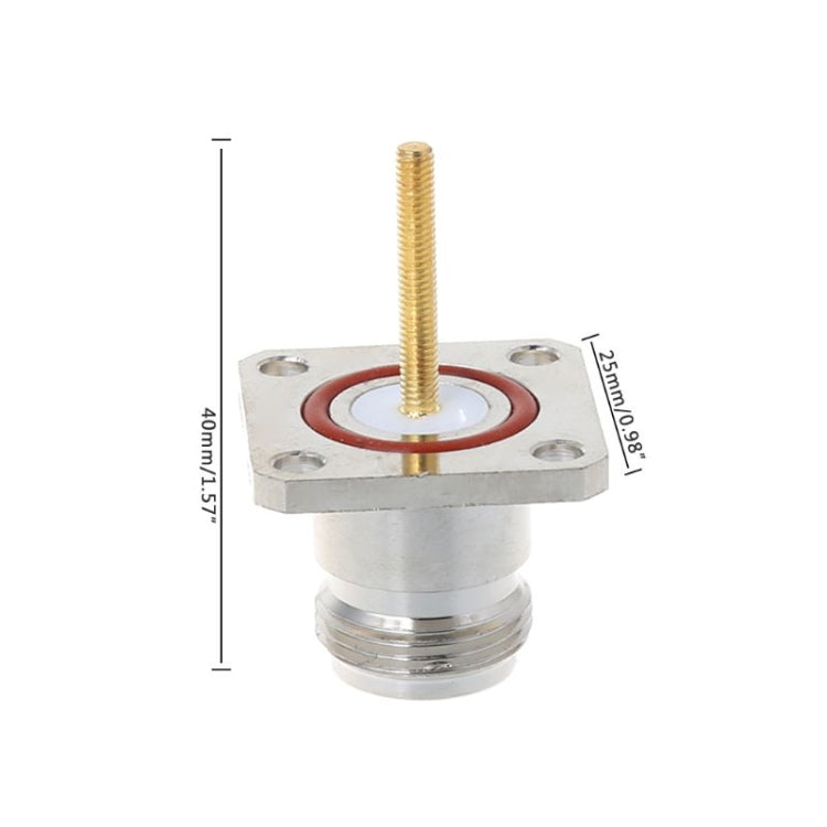 Conector hembra de latón N de NKF con adaptador RF de marco de brida de 4 orificios