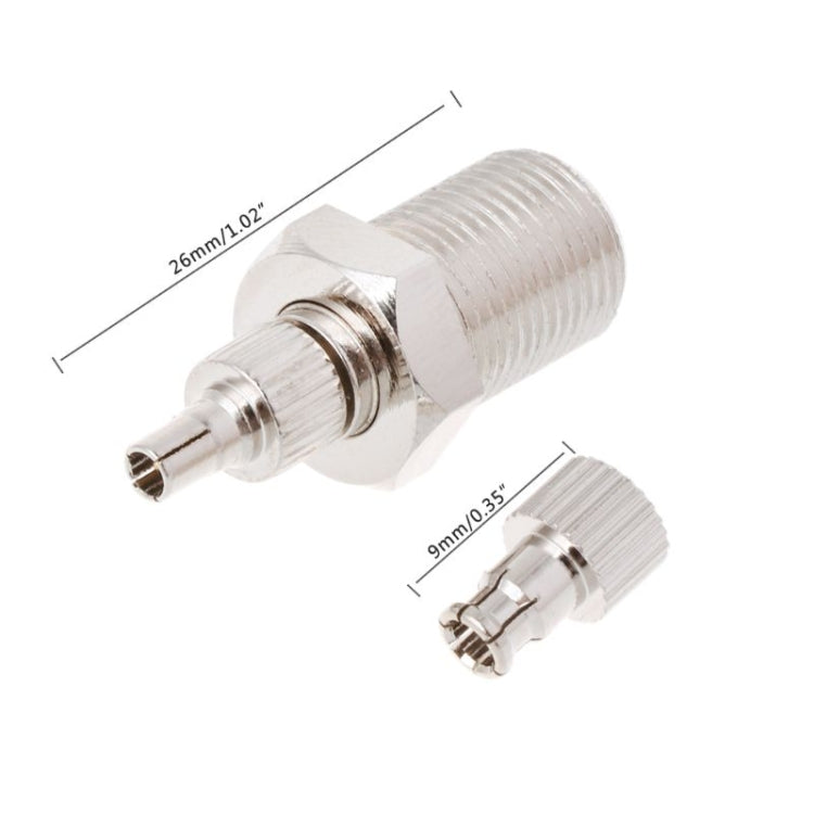 Adaptador de conector niquelado, conector Coaxial macho F hembra a CRC9/TS9 RF macho