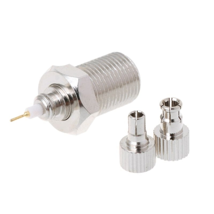 Adaptador de conector niquelado, conector Coaxial macho F hembra a CRC9/TS9 RF macho