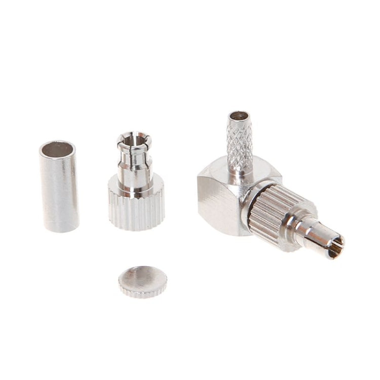 Conector de tarjeta Coaxial RF de ángulo recto macho 2 en 1 TS9 / CRC9 para RG174 / 178 / 316 LMR100