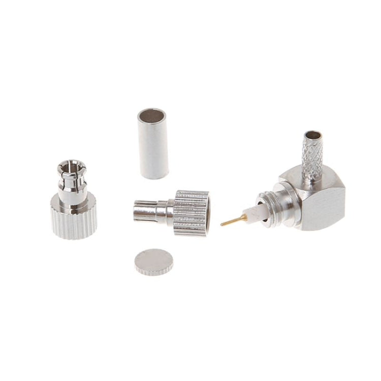Conector de tarjeta Coaxial RF de ángulo recto macho 2 en 1 TS9 / CRC9 para RG174 / 178 / 316 LMR100