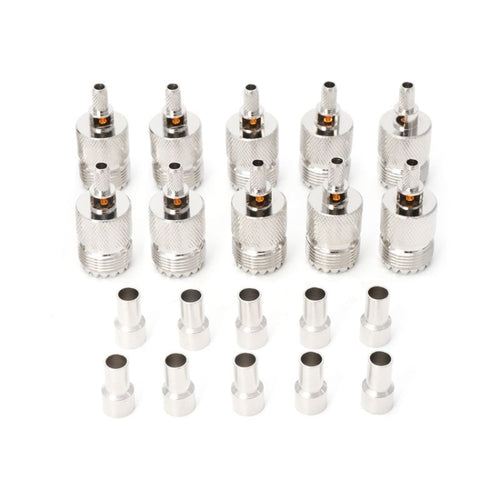 10 juegos de adaptador Coaxial conector RF prensado conector hembra UHF