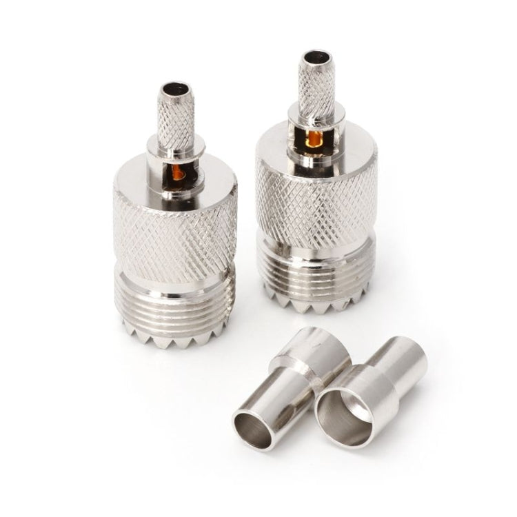 10 juegos de adaptador Coaxial conector RF prensado conector hembra UHF