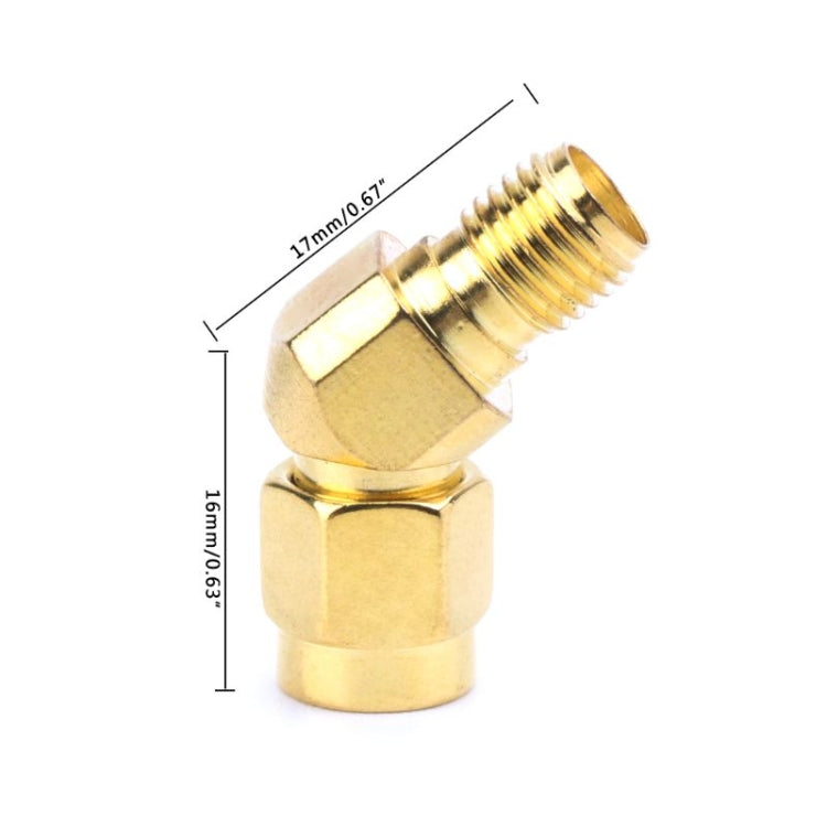 SMA macho a SMA hembra 45 grados 135 grados FPV conector adaptador cónico