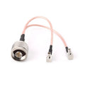 Cable de conexión divisor combinador de enchufe macho RG316 N macho a 2xTS9 / 2xCRC9 macho, longitud: 15 cm