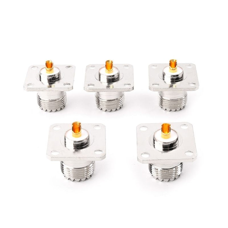 Adaptador de montaje de cubierta de chasis de Panel de brida hembra UHF SO239 de 5 uds.