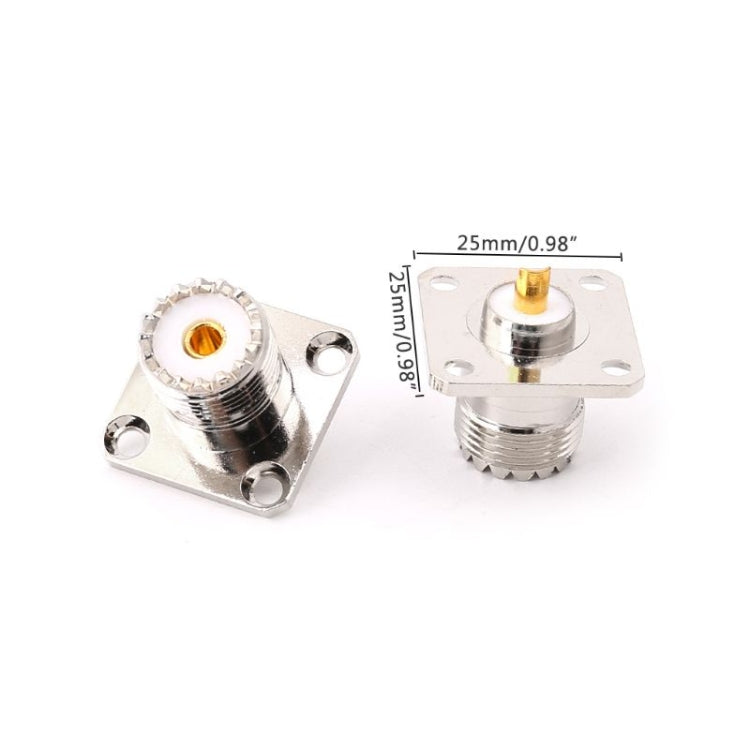 Adaptador de montaje de cubierta de chasis de Panel de brida hembra UHF SO239 de 5 uds.