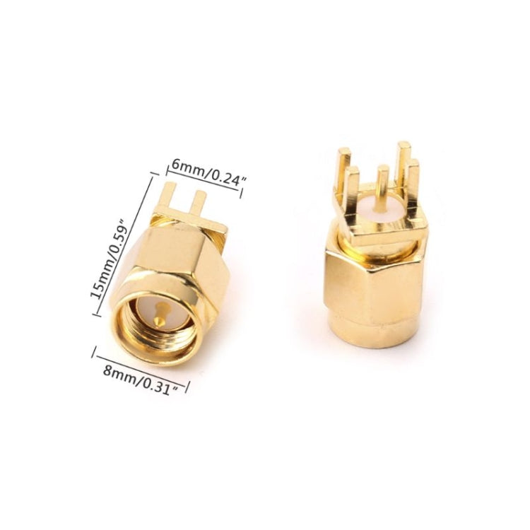 10 conectores RF de montaje en clip para PCB con conector hembra SMA de 1,6 mm