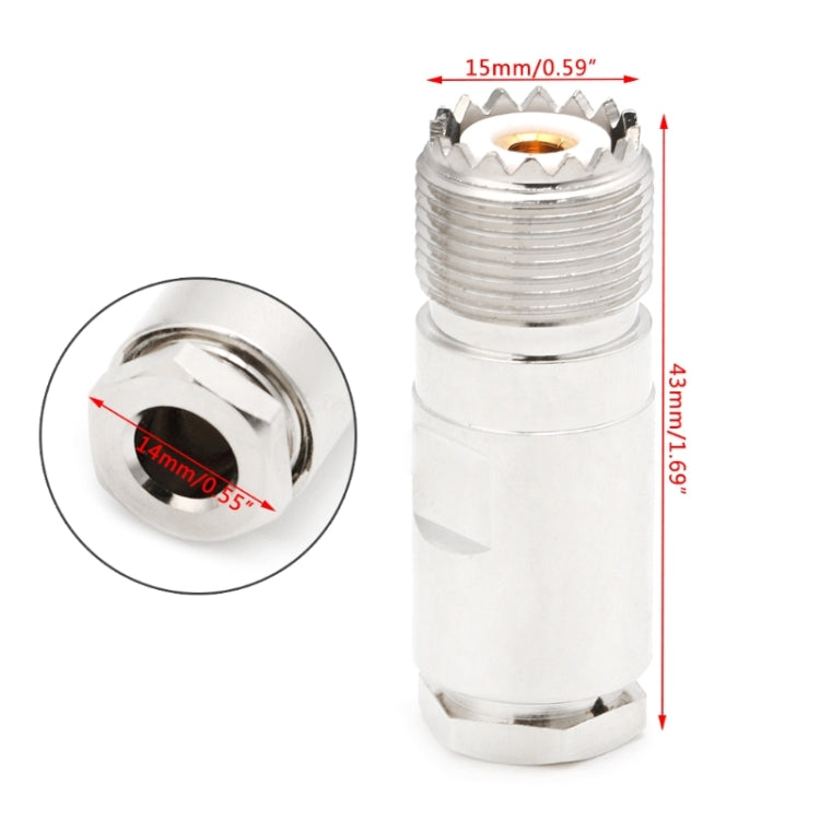 Adaptador de abrazadera de enchufe hembra UHF SO239 PL259