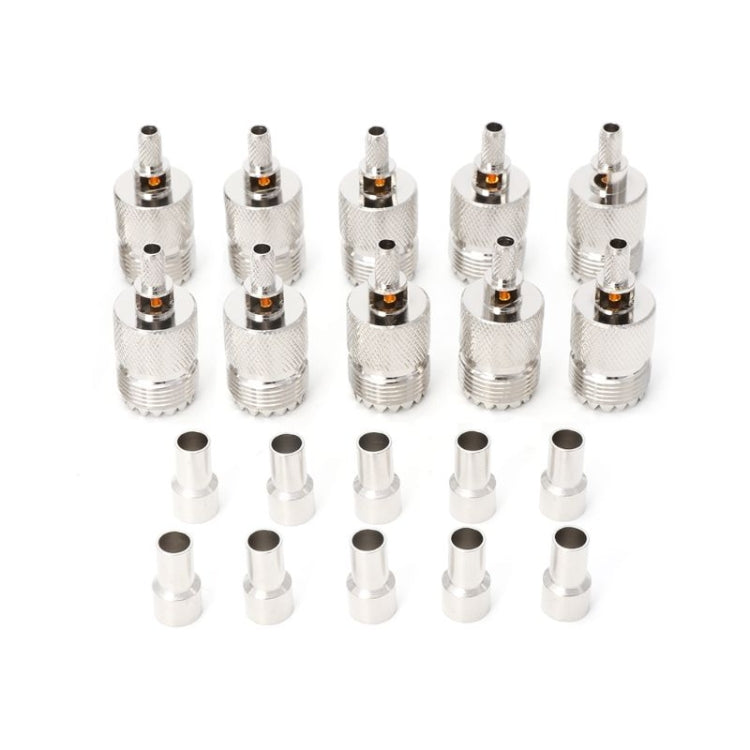 10 Uds UHF hembra Jack SO239 conector RF prensado adaptador Coaxial