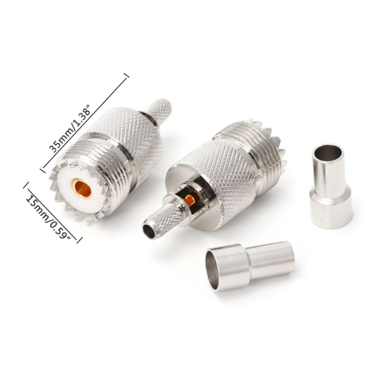 10 Uds UHF hembra Jack SO239 conector RF prensado adaptador Coaxial