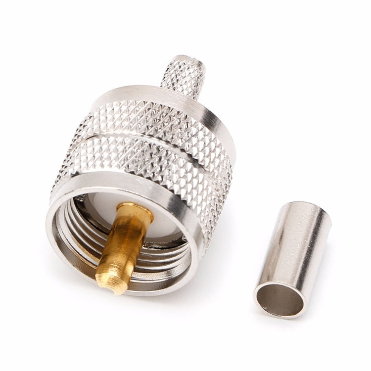 Adaptador de conector de engarzado de enchufe PL259 macho UHF de 10 piezas