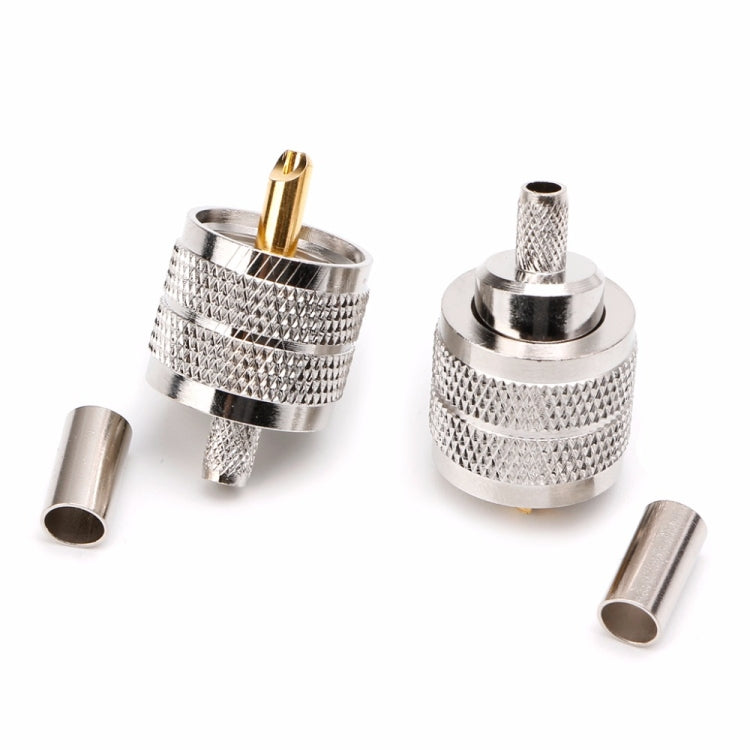 Adaptador de conector de engarzado de enchufe PL259 macho UHF de 10 piezas