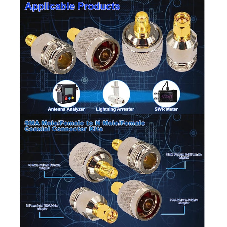 Adaptador de conector coaxial 4 en 1 SMA a N RF, SMA To N