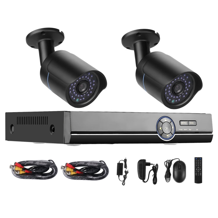 A2B5 720P 1.0 megapíxeles 2 x cámaras Bullet AHD Kit AHD DVR, compatible con visión nocturna / detección de movimiento, distancia IR: 20 m, A2B5 Kit