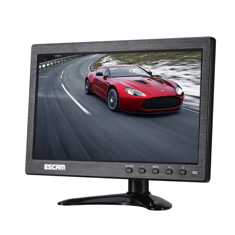 ESCAM T10 Monitor TFT LCD 1024x600 de 10,0 pulgadas con VGA, HDMI, AV, BNC y USB para seguridad CCTV de PC, T10
