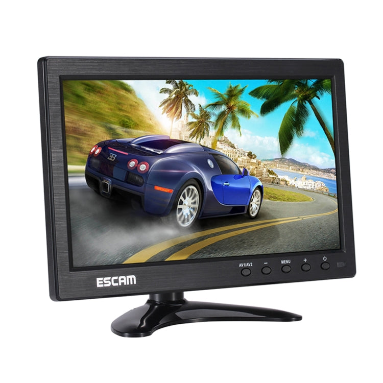 ESCAM T10 Monitor TFT LCD 1024x600 de 10,0 pulgadas con VGA, HDMI, AV, BNC y USB para seguridad CCTV de PC, T10
