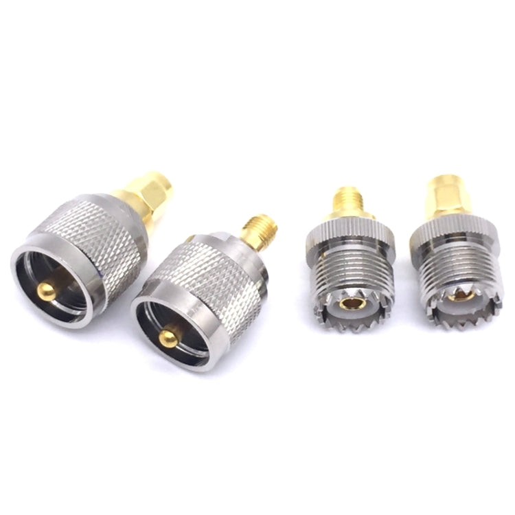 4 PCS / Set UHF PL259 SO239 a SMA Plug Convertidor de prueba de conector RF