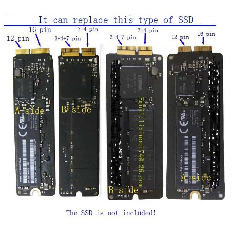 Tarjeta adaptadora NVMe M.2 NGFF SSD para MacBook Air A1466 A1465