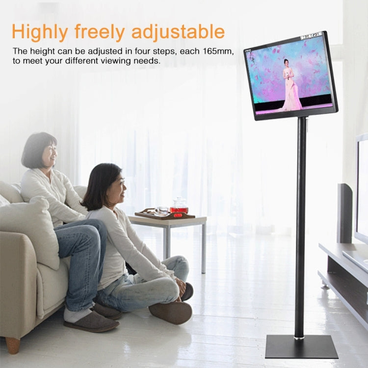 Soporte de suelo para TV ajustable en altura, giratorio, universal, 360 grados, 14-42 pulgadas