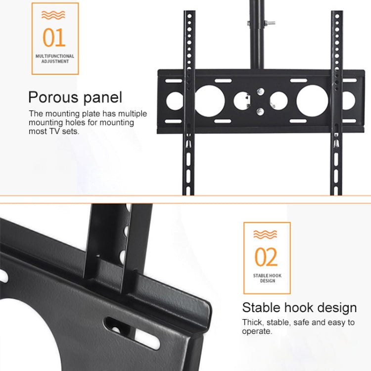 Soporte universal de doble uso para techo montado en la pared para TV de pantalla única ajustable en altura y ángulo de 32-65 pulgadas, alcance retráctil: 0,5-2 m, 32-65 inch