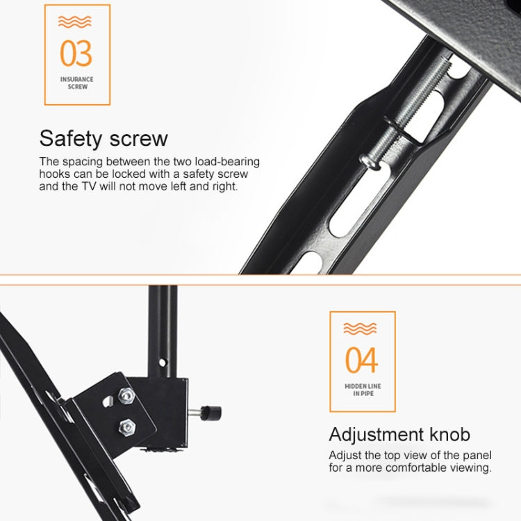 Soporte universal de doble uso para techo montado en la pared para TV de pantalla única ajustable en altura y ángulo de 32-65 pulgadas, alcance retráctil: 0,5-2 m, 32-65 inch