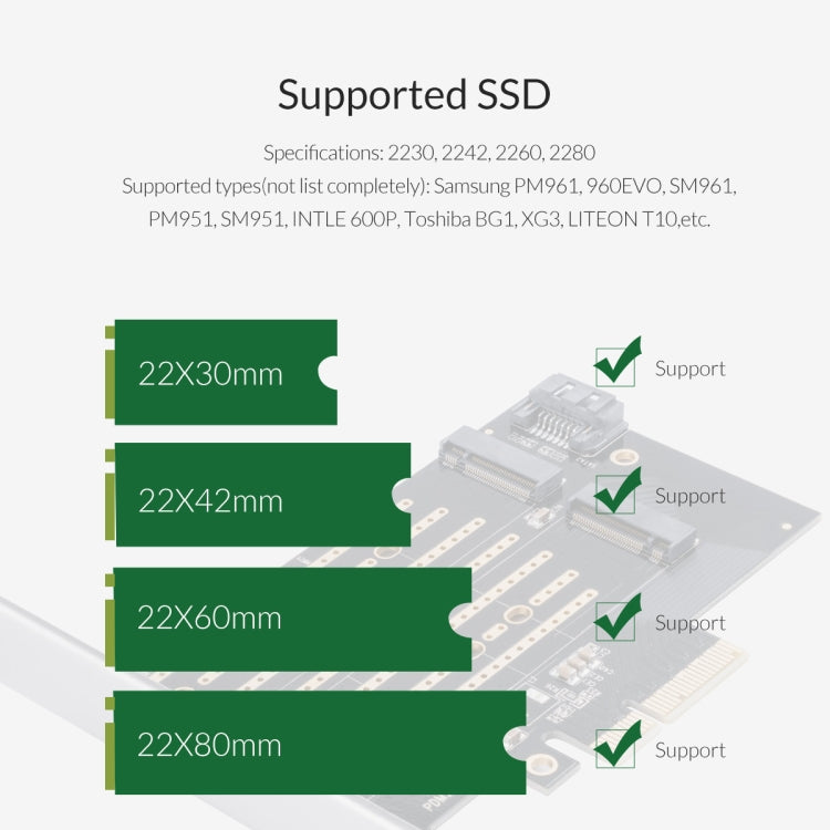 Tarjeta de expansión ORICO PDM2 M.2 NVME a PCI-E 3.0 X4