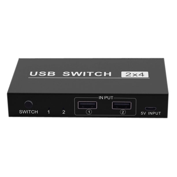 Conmutador USB 2x4, 2 puertos, PC que comparten 4 dispositivos para impresora, teclado, ratón, Monitor, 2x4 USB Switc
