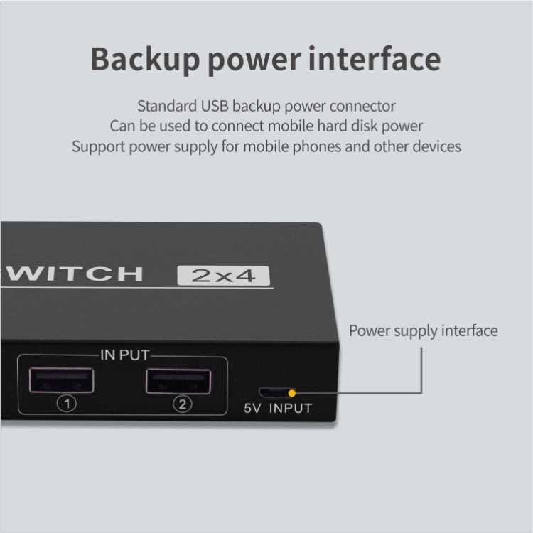 Conmutador USB 2x4, 2 puertos, PC que comparten 4 dispositivos para impresora, teclado, ratón, Monitor, 2x4 USB Switc
