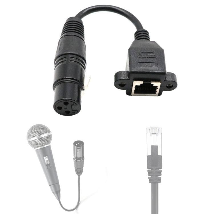 Cable convertidor adaptador de conector de red hembra XLR de 3 pines hembra a RJ45 de 15cm, 15cm