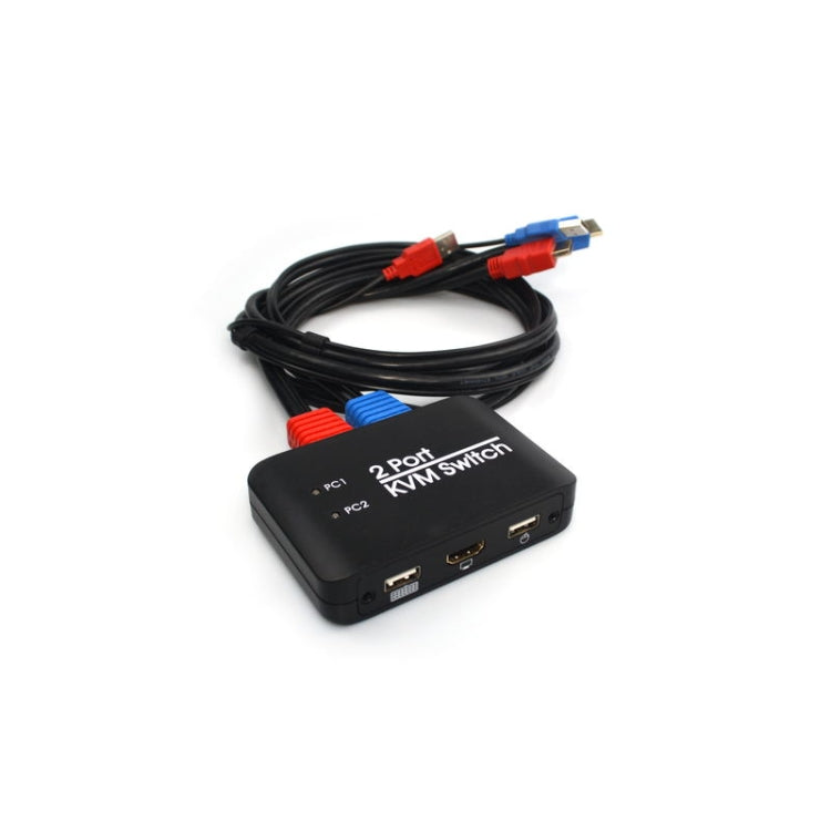 Conmutador KVM USB 2.0 + HDMI de 2 puertos