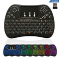 I8 Max 2,4 GHz Mini teclado inalámbrico con panel táctil recargable Fly Air Mouse juego inteligente retroiluminado de 7 colores