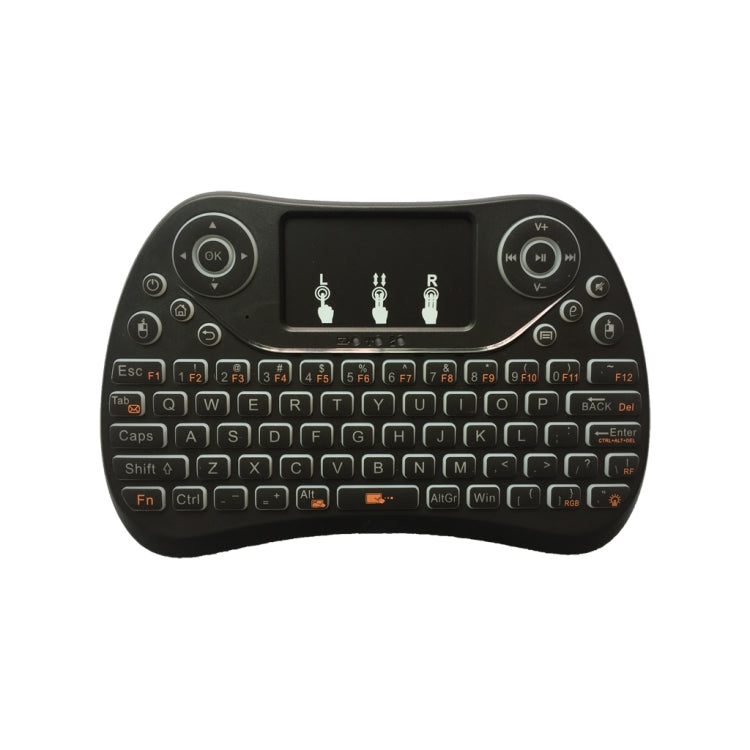 I8 Max 2,4 GHz Mini teclado inalámbrico con panel táctil recargable Fly Air Mouse juego inteligente retroiluminado de 7 colores