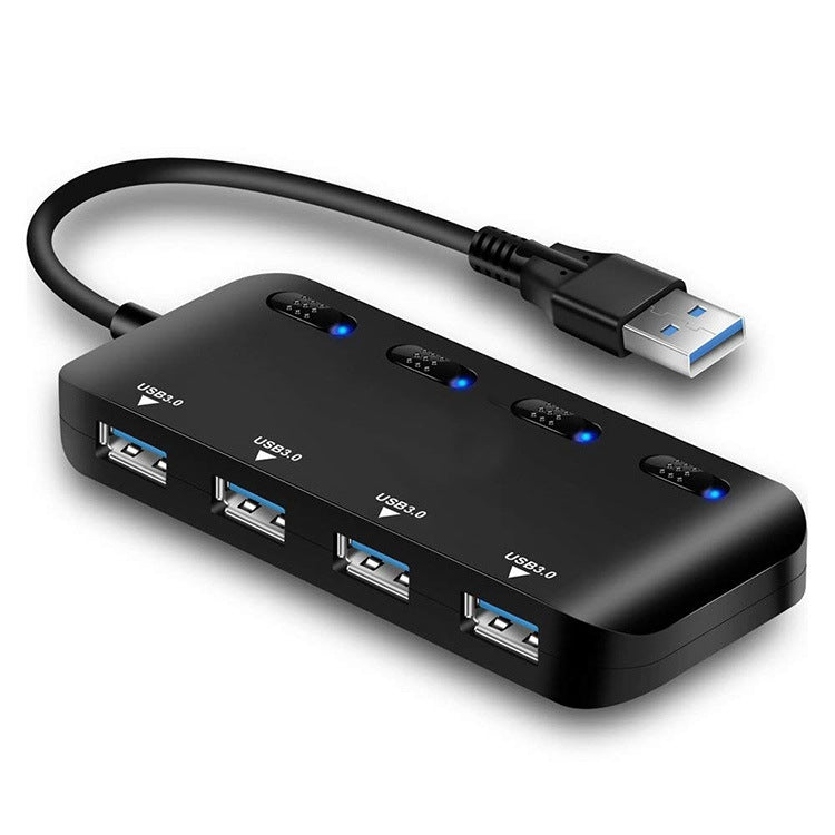 Hub de 4 puertos USB3.0 ultrarrápido con interruptor, USB 3.0